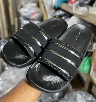 Picture of New Super Trendy Shiny Three Stripes Flip-Flops Aqua Slides Slippers for Men