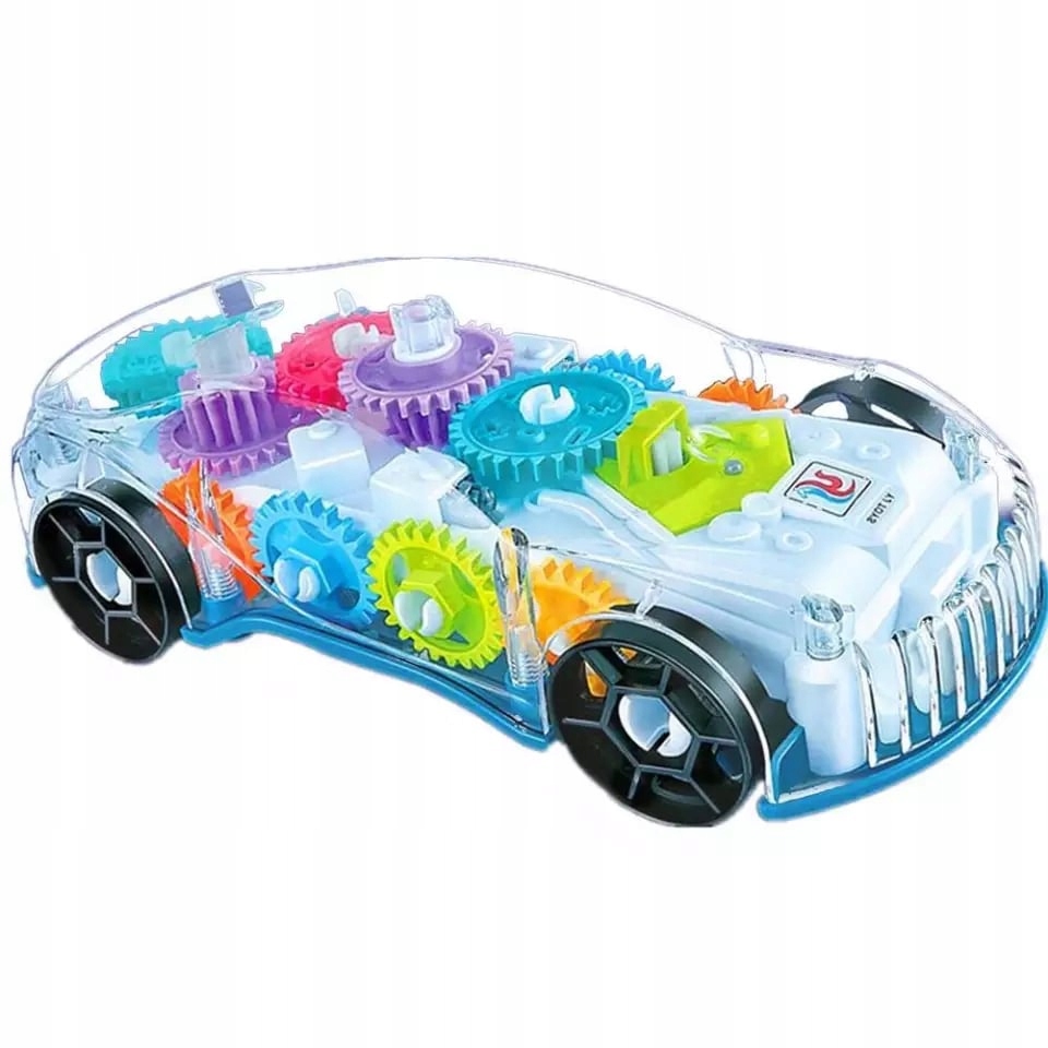Picture of Concept Racing Car With 3D Flashing Led Lights&Music, Gear Display Transparent Car Toy For Kids, 360 Degree Rotating,