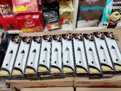 Picture of Handheld Electric Coffee Mixer Frother Automatic Milk Beverage Foamer Cream Whisk Cooking Stirrer Egg Beater With Cover