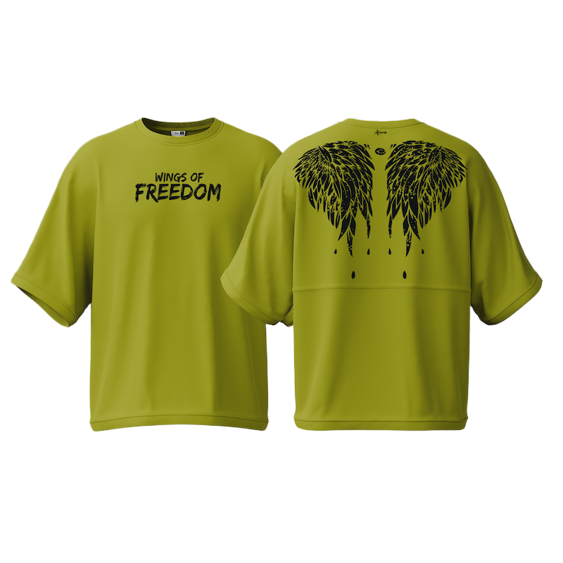 Picture of Avro Premium Men's Semi Drop Shoulder T shirt - Wings of Freedom - Cotton Fabric Soft & Comfortable - Tshirt For Men
