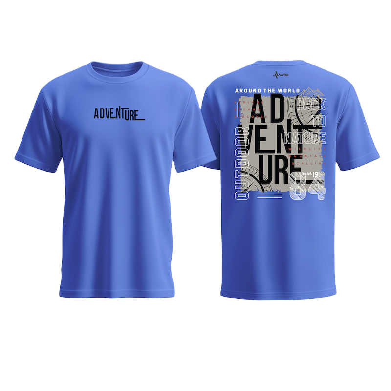 Picture of Avro Premium Men's T shirt Royal Blue Color - Adventure - Cotton Fabric Soft & Comfortable - Tshirt For Men