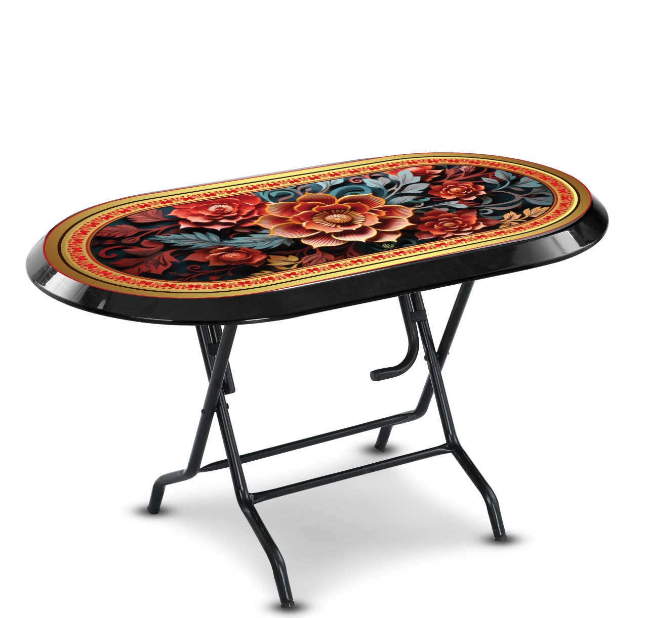 Picture of Dining Table 6 Seat Elegant S/L Print Dazzle-Bk