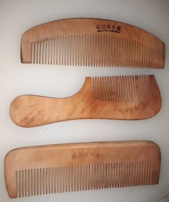 Picture of Wooden Hair Brush Comb Chiruni Set Of 3 pieces Combo