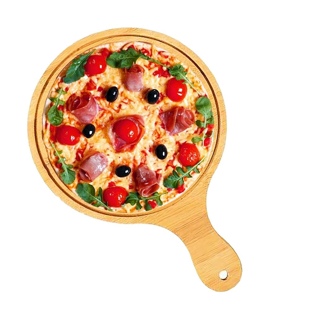 Picture of 9.5 inch Wooden Pizza Plate Fruit Plate Snacks Plate Serving Plate