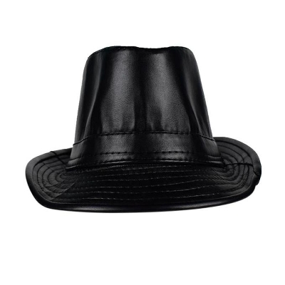 Picture of Black Artificial Leather Hat for Men