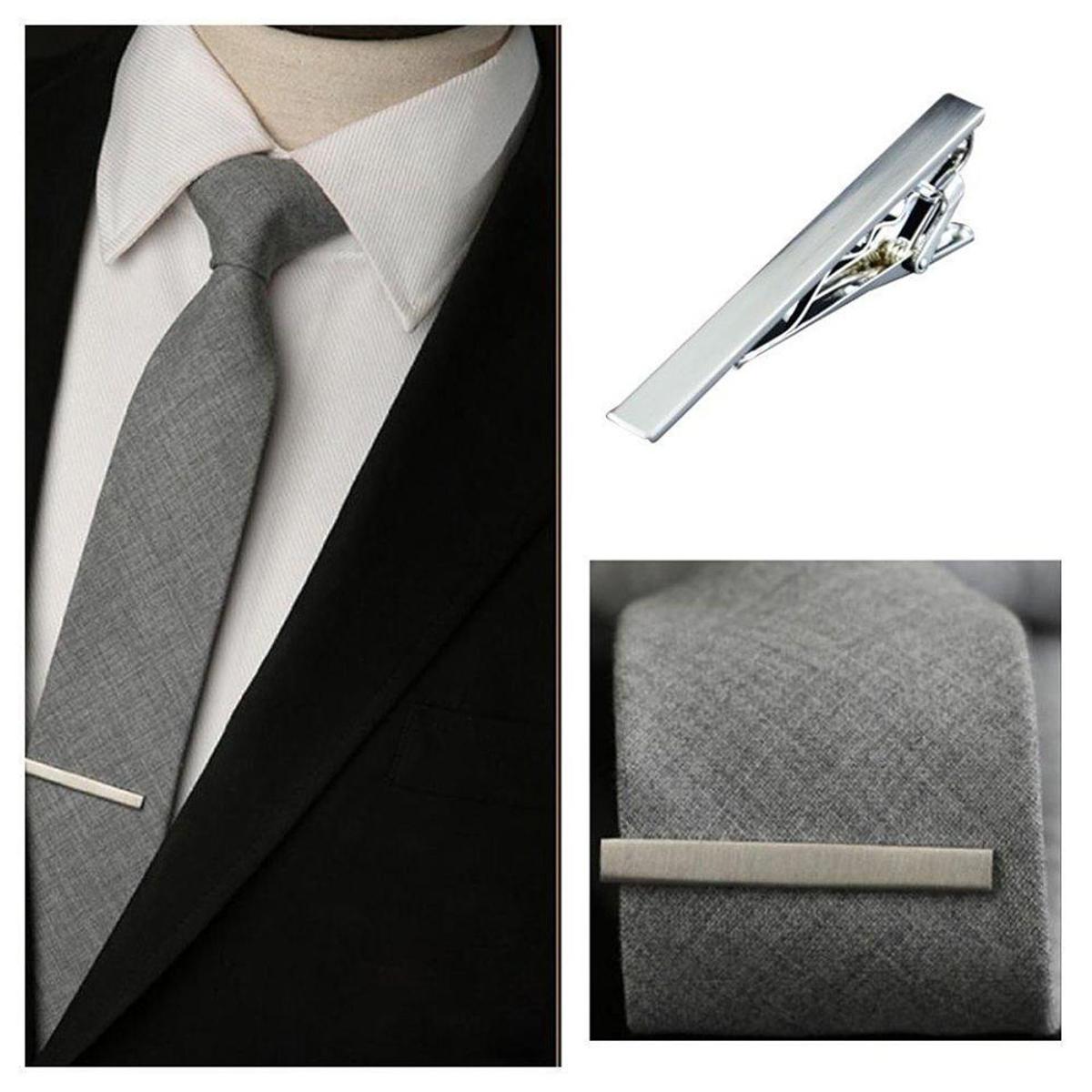 Picture of Metal Silver Tie Clip Bar Necktie Clasp