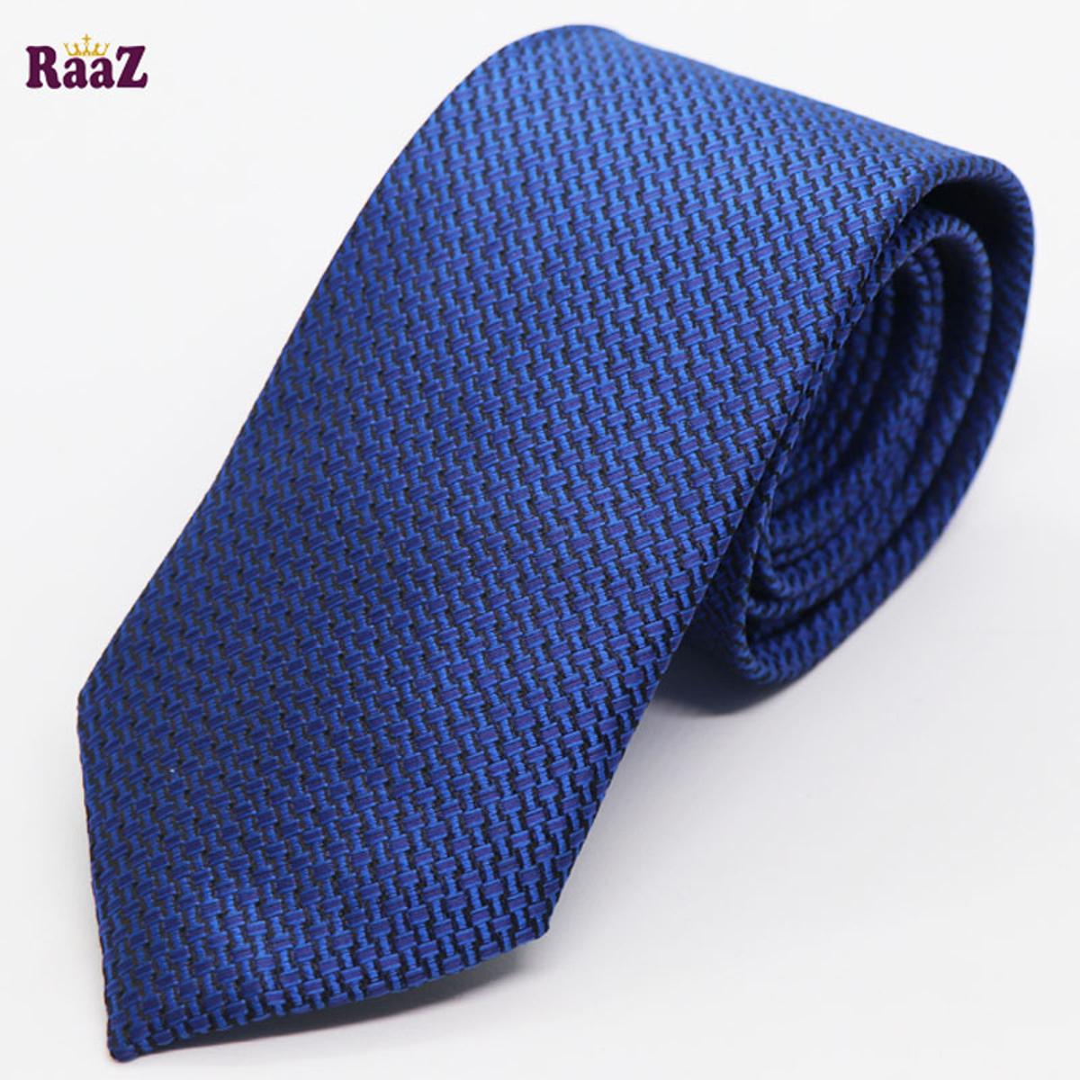 Picture of Deep Blue Puzzle Design Embroidery Men's Necktie