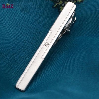 Picture of New Simple Metal Silver Tie Clip For Men Wedding Necktie Tie Clasp Clip Gentleman Tie Bar Crystal Tie Pin For Mens Gift