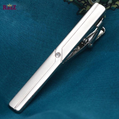 Picture of New Simple Metal Silver Tie Clip For Men Wedding Necktie Tie Clasp Clip Gentleman Tie Bar Crystal Tie Pin For Mens Gift