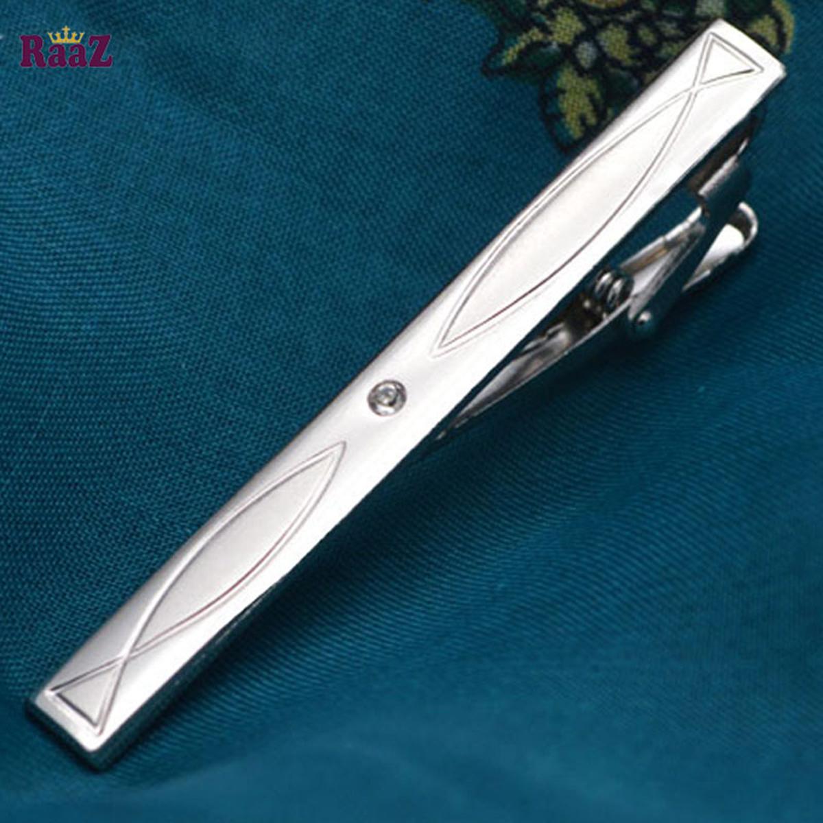 Picture of New Simple Metal Silver Tie Clip For Men Wedding Necktie Tie Clasp Clip Gentleman Tie Bar Crystal Tie Pin For Mens Gift