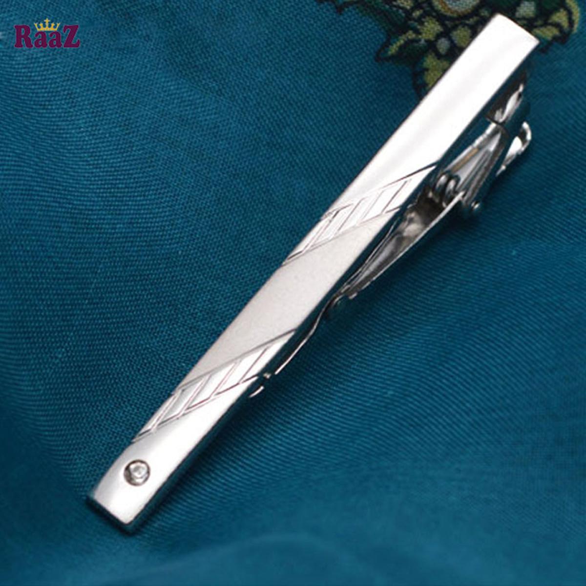 Picture of New Simple Metal Silver Tie Clip For Men Wedding Necktie Tie Clasp Clip Gentleman Tie Bar Crystal Tie Pin For Mens Gift