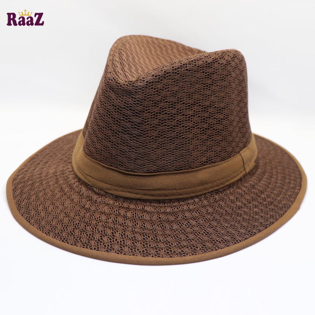 Picture of Coffee Mesh Fabrics Elderly China Hat