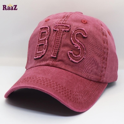 Picture of Raaz Pink BTS Clothing Embroidered Logo Garments Wash Curved Cap