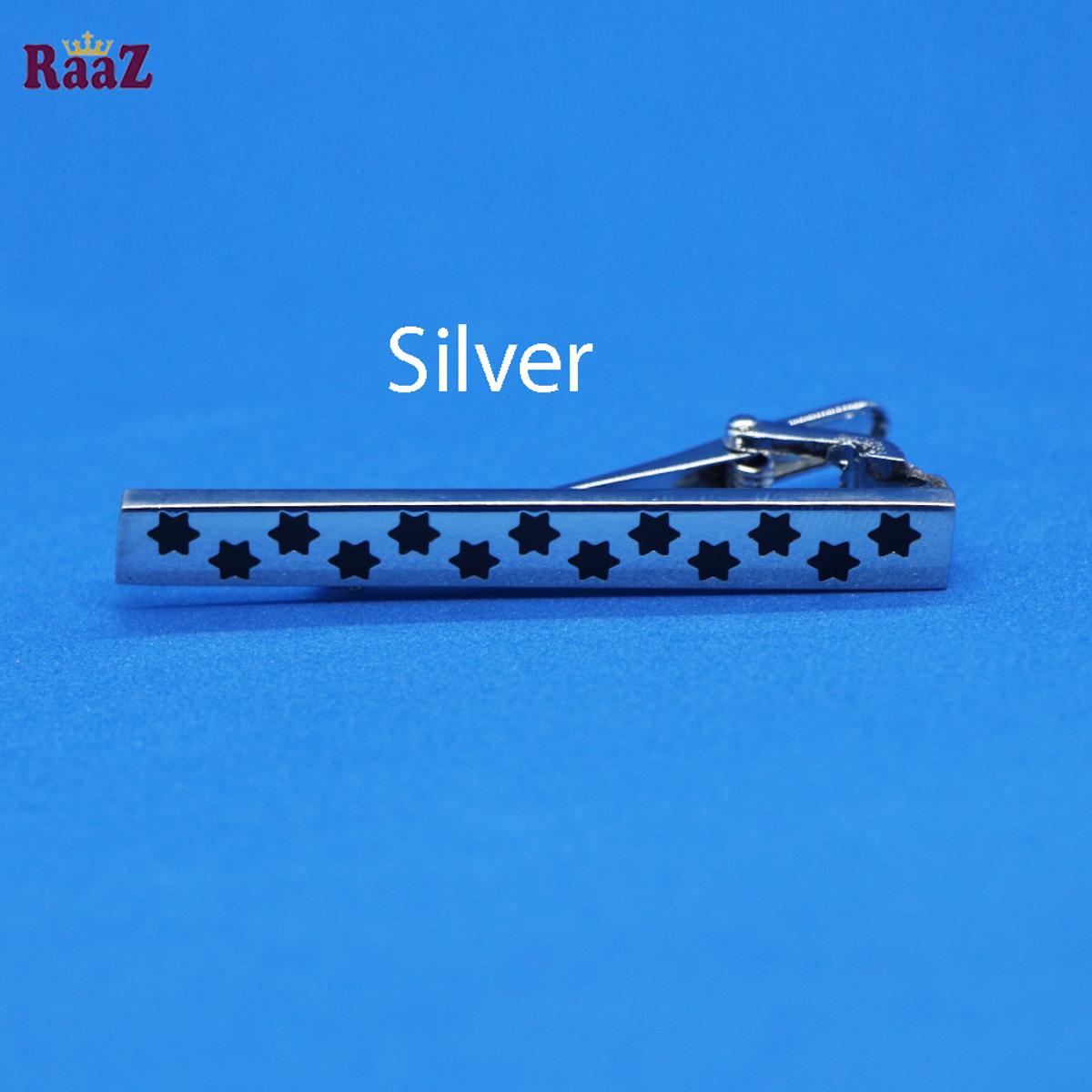 Picture of Silver Star  Men Initial Tie Clip Bar Normal Size-1pc
