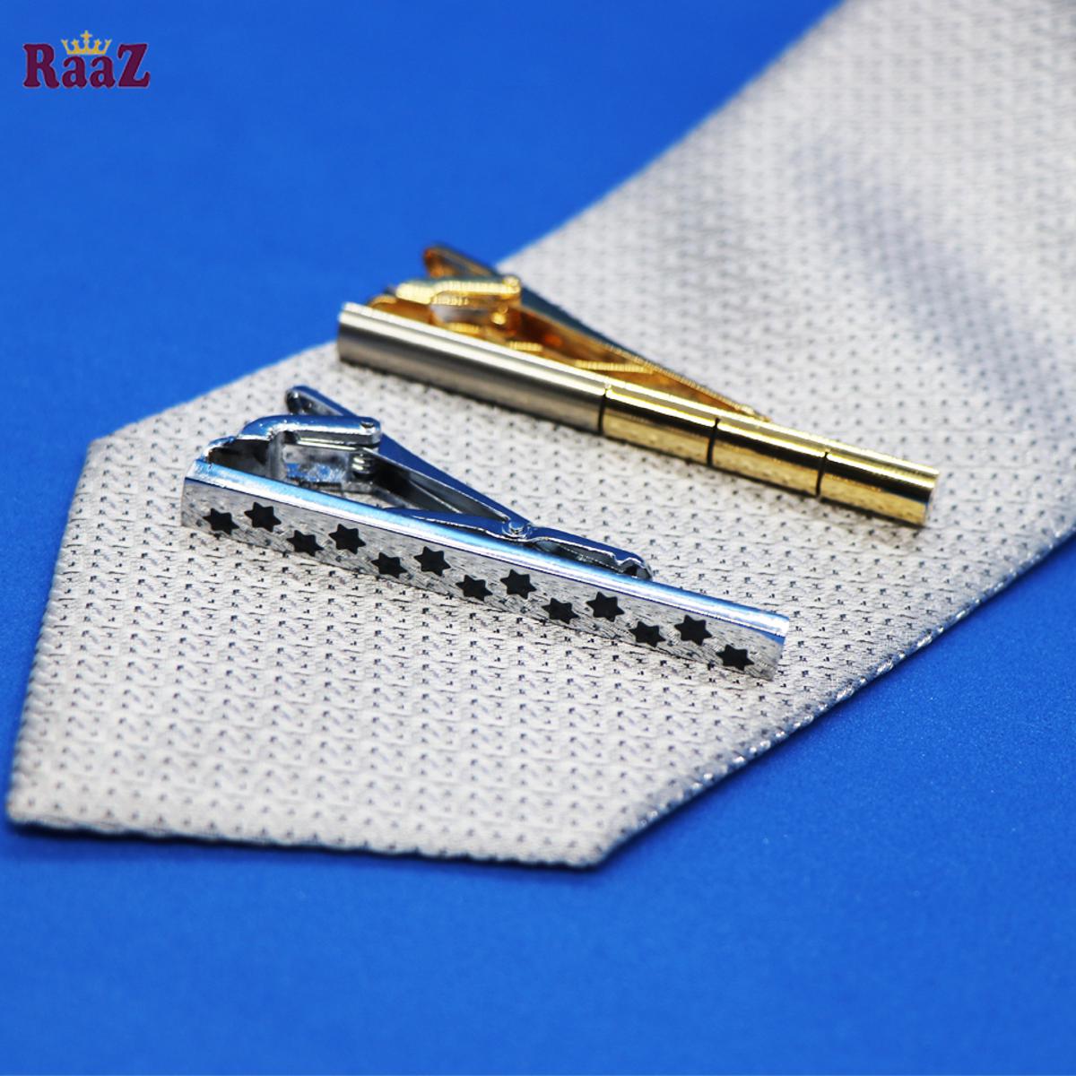 Picture of Silver And Golden Men Initial Tie Clip Bar Regular NSize-1pc