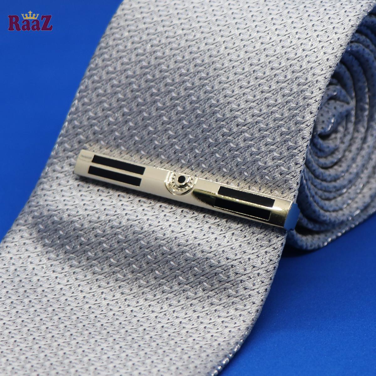 Picture of Golden Black Men Initial Tie Clip Bar Normal Size-1pc