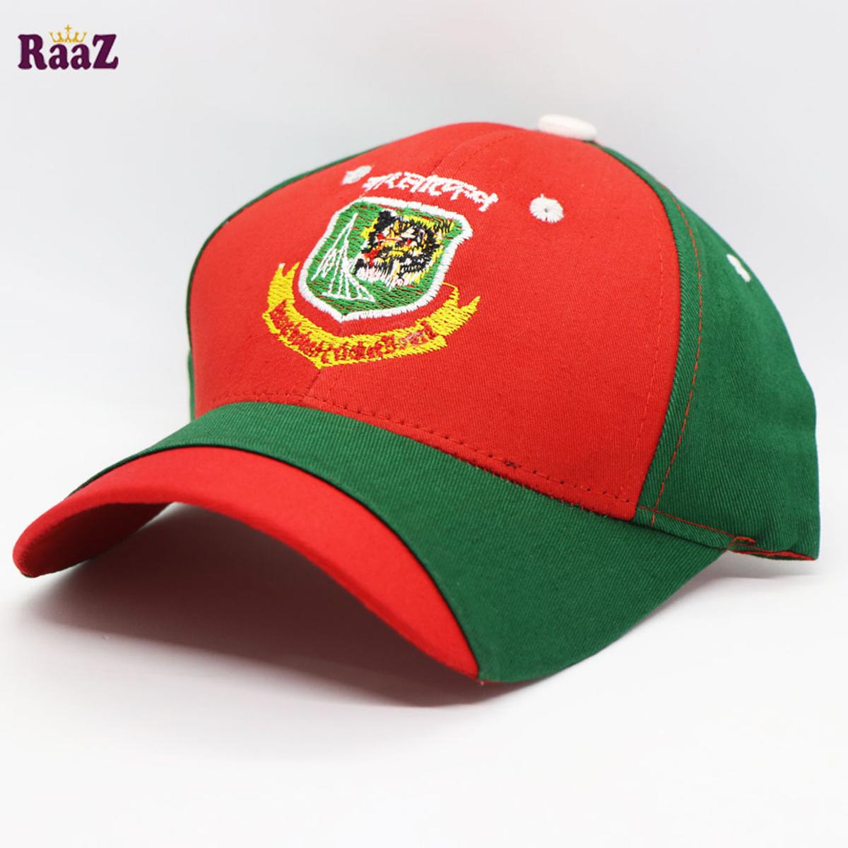 Picture of Red And Green Embroidery Bangladesh Cricket Team Curved Visor Cap - Cap For Men - Cap