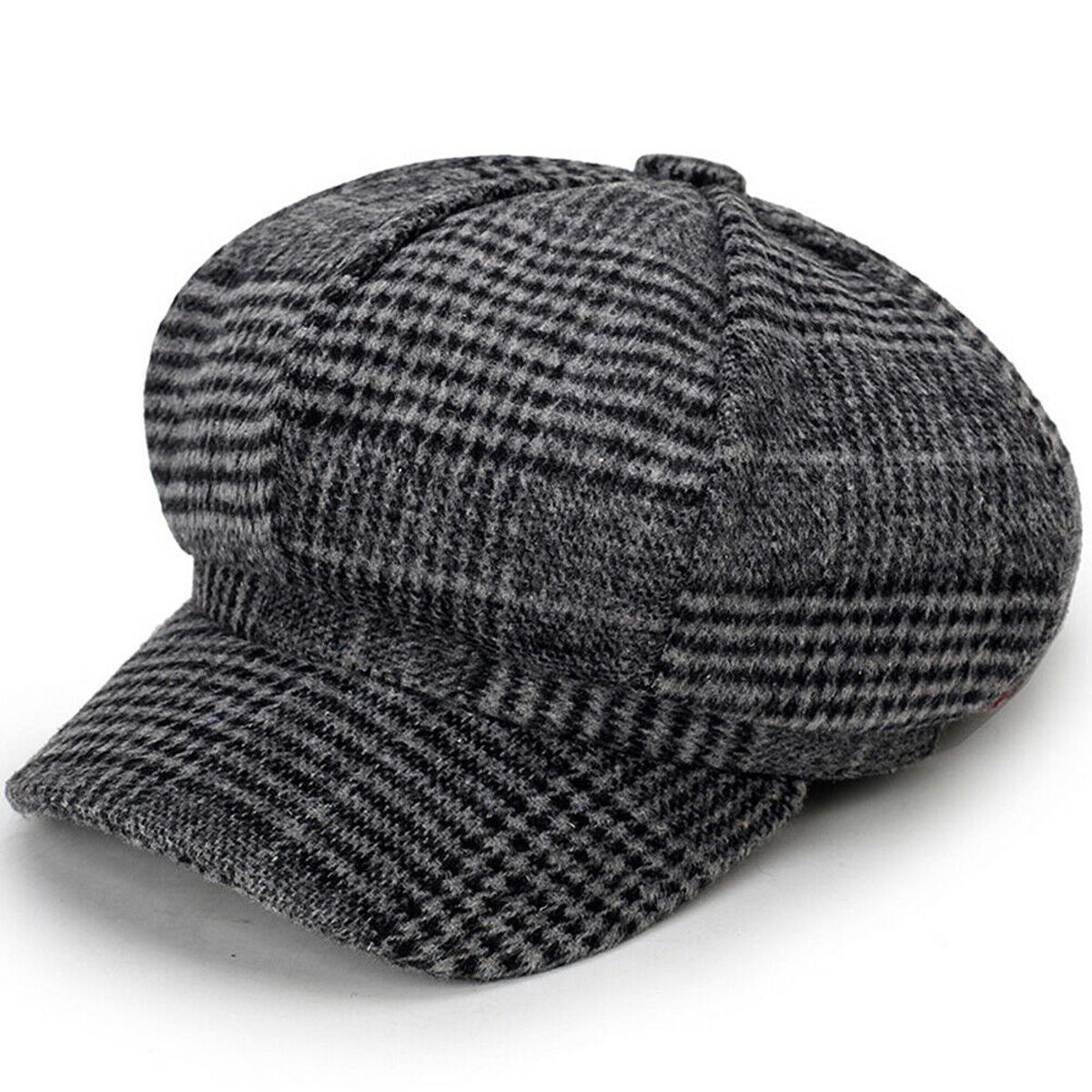Picture of Artist Vintage Newsboy Cabbie Peaked Beret Cap Warm Baker Boy Visor Hat Flat Cap