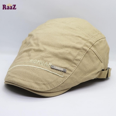 Picture of Off White New Style Unisex China Winter Embroidered Cotton Adjustable Golf Flat Cap (Free Size)