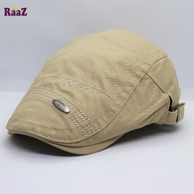 Picture of Off White New Style Unisex China Winter Embroidered Cotton Adjustable Golf Flat Cap (Free Size)