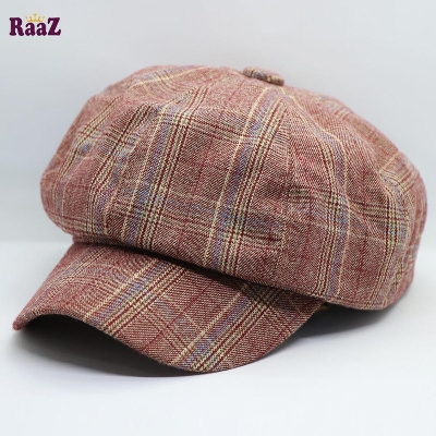 Picture of Light Pink Artist Vintage Newsboy Cabbie Peaked Beret Cap Warm Baker Boy Visor Hat Flat Cap