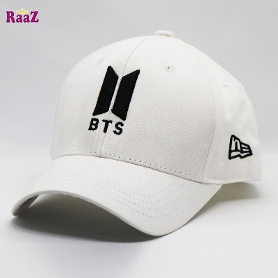 Picture of Black And White Bts Embroidery Logo Curved Cap - Cap