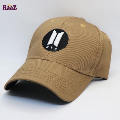 Picture of Black And Brown BTS Embroidery Back Side BTS Logo Curved Baseball Cap For Men And Women