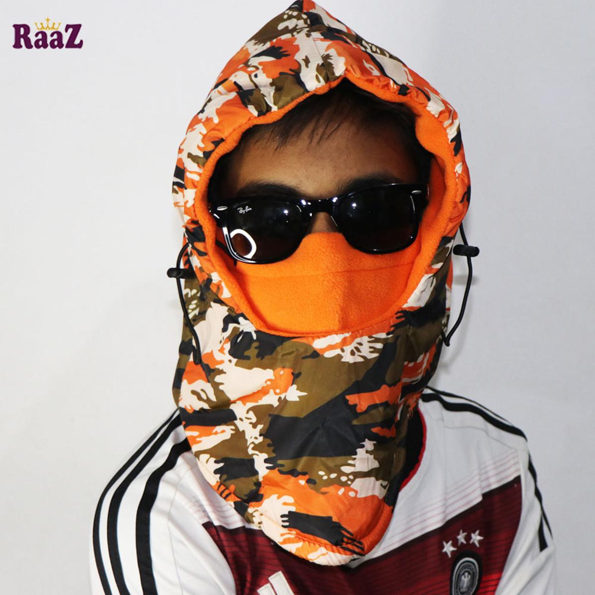 Picture of Winter Orange Camo Print Hat For Men And Women
