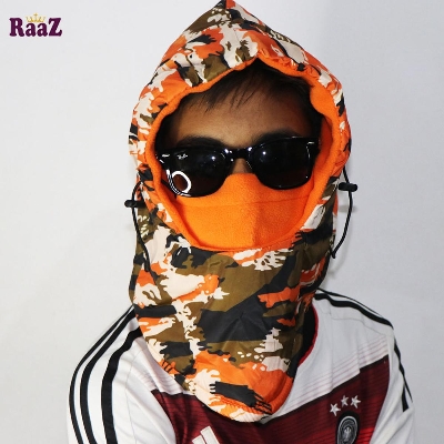 Picture of Winter Orange Camo Print Hat For Men And Women