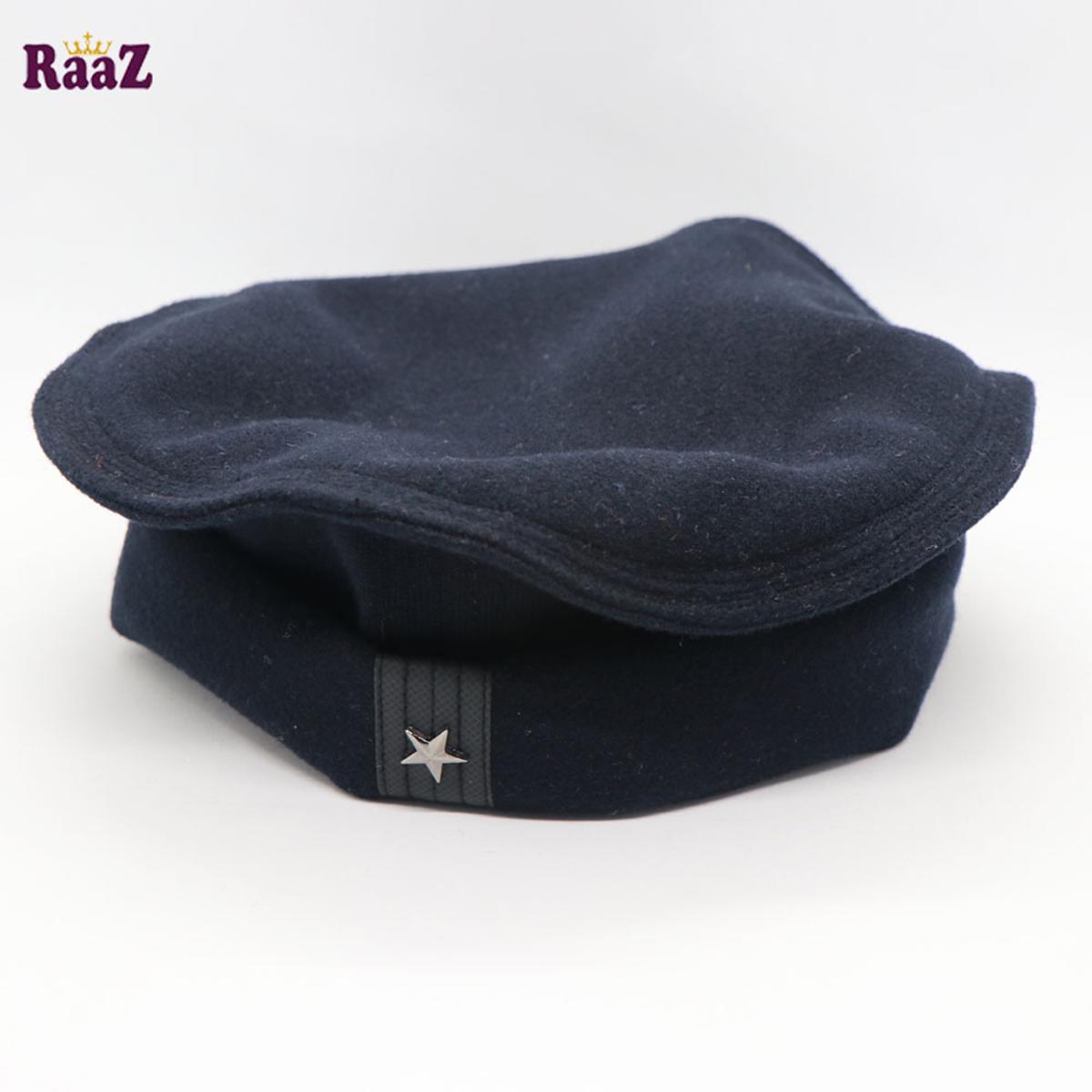 Picture of Navy Blue New Design Wool Afghani Star Pakol Cap For Men - Cap For Men