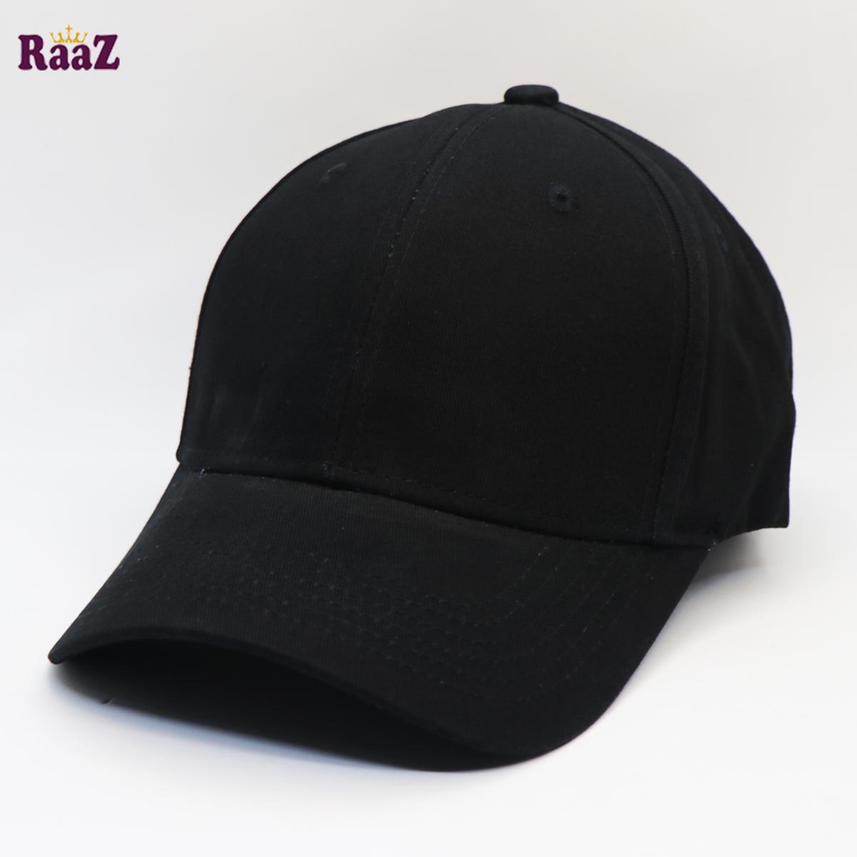 Picture of Black Premium Fabrics Curved Visor Cap - Cap For Men