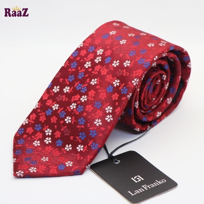 Picture of Maroon Aesthetic Flower Design Men's Tie