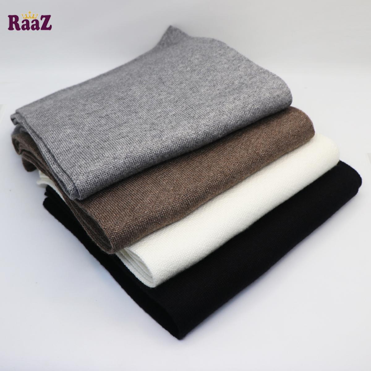 Picture of Black, Grey, White, Brown, Knitted Fabrics Zigzag Design Premium Scarf Muffler