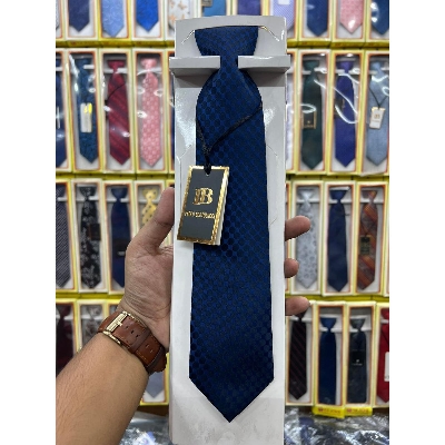 Picture of Navy Blue Design Embroidery Formal Neck Tie For Men