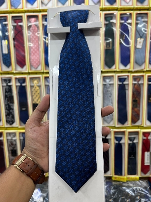Picture of Navy Blue Design Embroidery Formal Neck Tie For Men