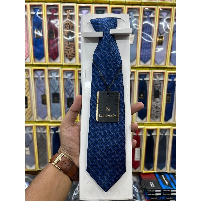 Picture of Navy Blue Design Embroidery Formal Neck Tie For Men