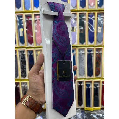 Picture of Purple Flower Design Embroidery Formal Neck Tie For Men
