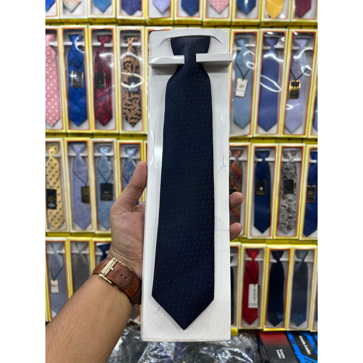 Picture of Navy Blue Dot Formal Neck Tie For Men