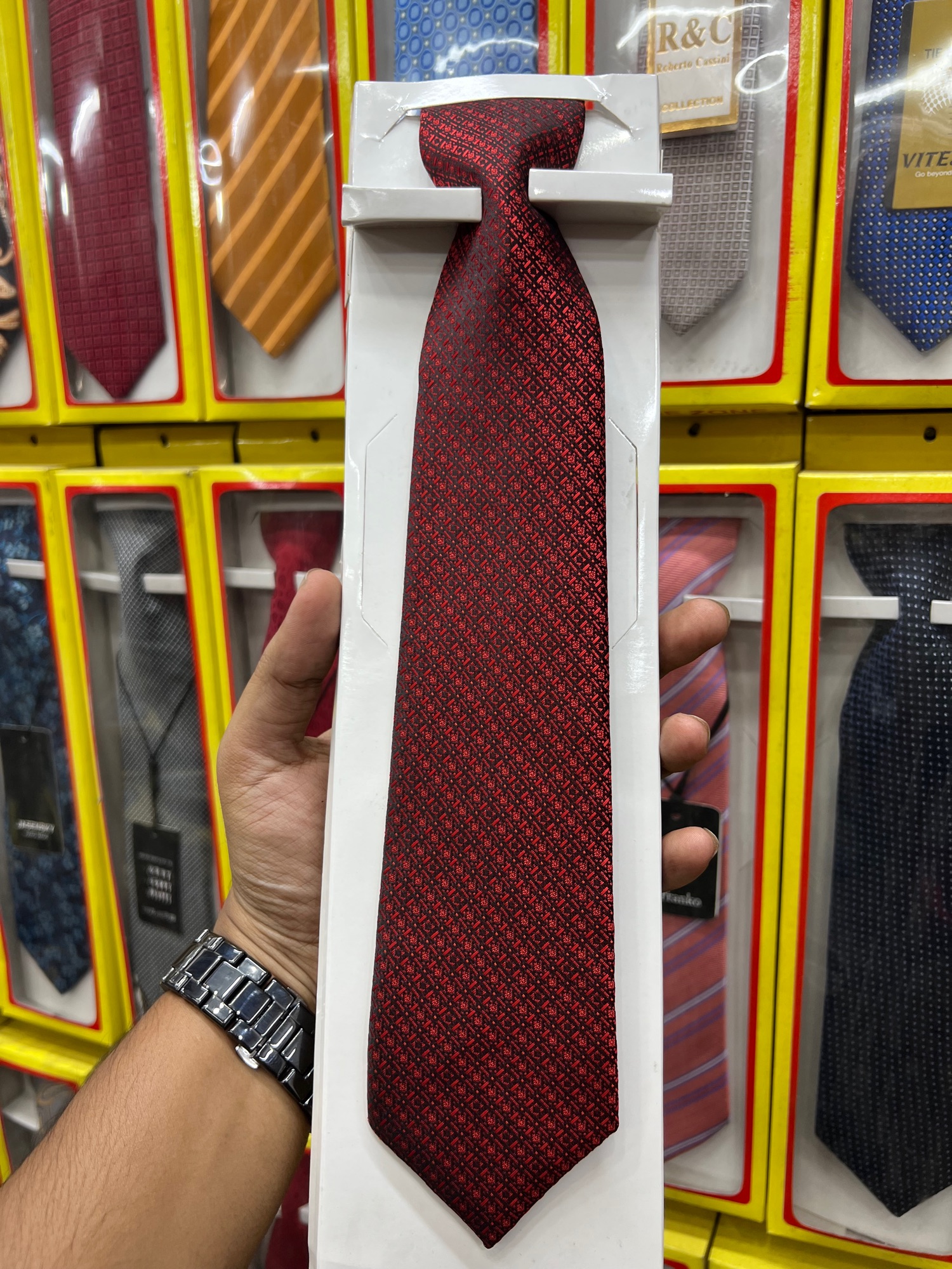 Picture of Stylish - Modern Vibe - Highly Durable - Maroon Fashion Formal Tie For Men - Sustainable Choice - Well Inspired & Crafted