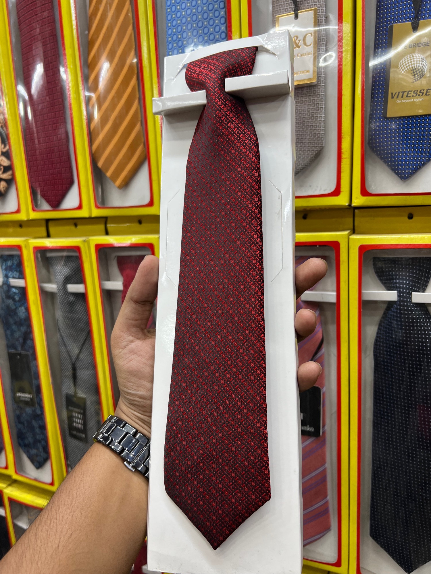 Picture of Stylish - Modern Vibe - Highly Durable - Maroon Fashion Formal Tie For Men - Sustainable Choice - Well Inspired & Crafted