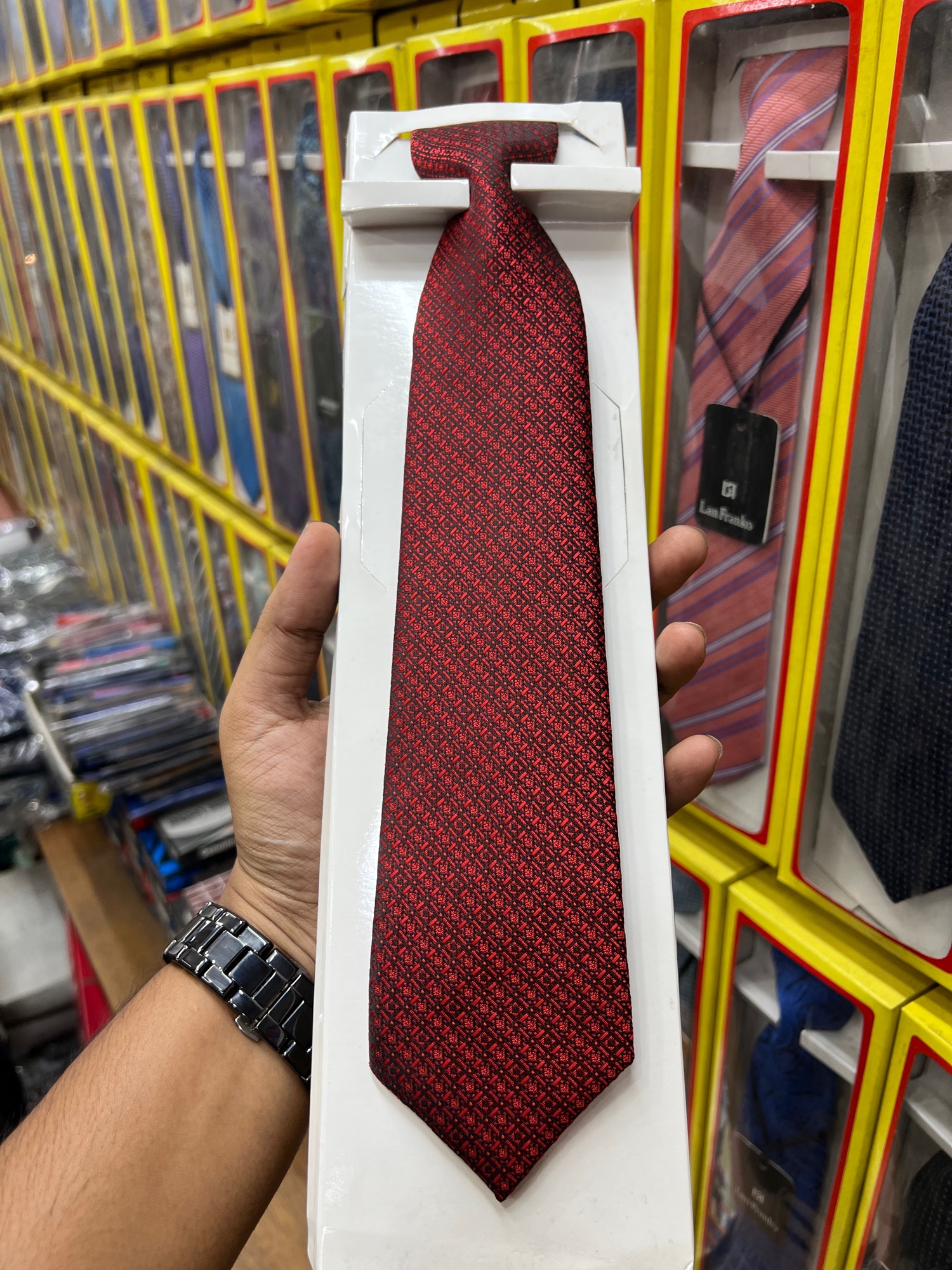 Picture of Stylish - Modern Vibe - Highly Durable - Maroon Fashion Formal Tie For Men - Sustainable Choice - Well Inspired & Crafted