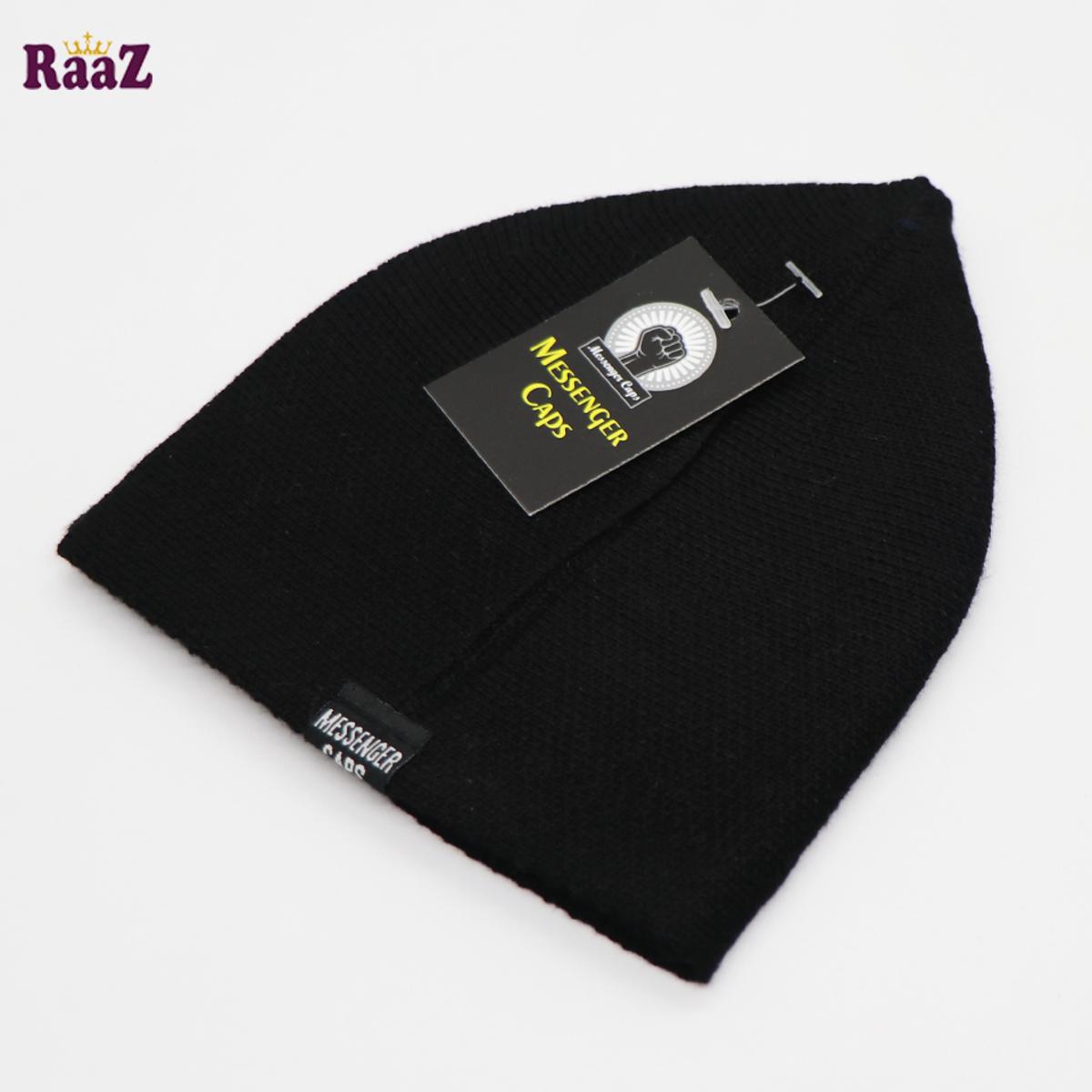 Picture of Black Solid Color Cotton Muslim Prayer Tupi-1pc (Free Size)