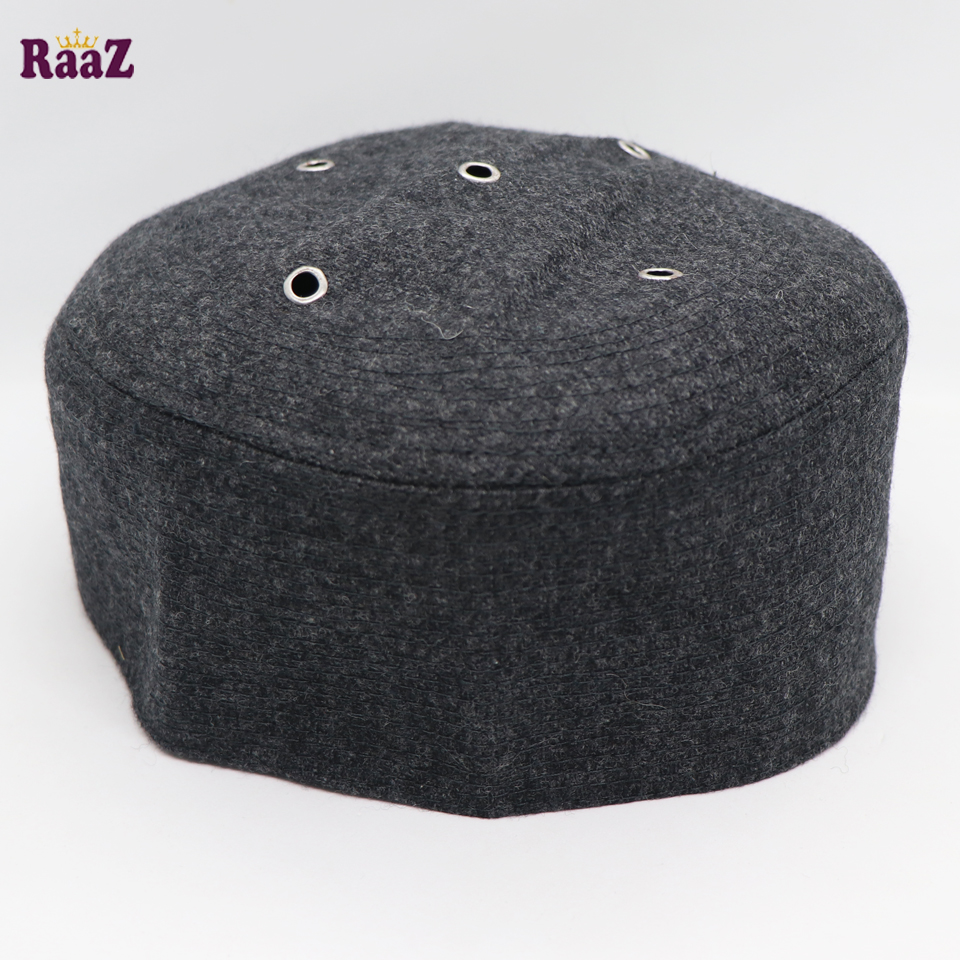 Picture of Brown Check Solid Color Cotton Mesh Air Prayer Tupi - Cap For Men