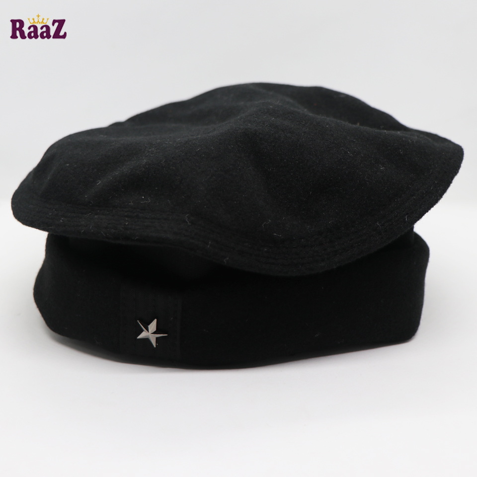 Picture of Black New Design Wool Spandex Steel Star Afghani Star Pakol Cap/Tupi For Men ( Free Size)