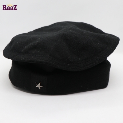 Picture of Black New Design Wool Spandex Steel Star Afghani Star Pakol Cap/Tupi For Men ( Free Size)