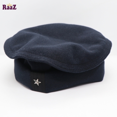 Picture of Navy Blue New Design Wool Spandex Steel Star Afghani Star Pakol Cap/Tupi For Men ( Free Size)