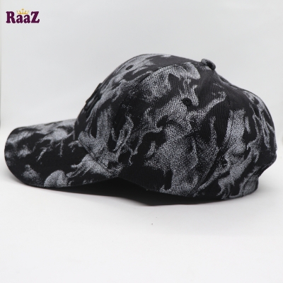 Picture of Premium Quality - White Black Flame Fabrics Embroidery Imported Premium Baseball Cap - Modern - Choice Expression - Designed - Urban Vibes