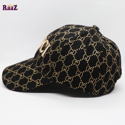 Picture of Easily Usable - Black Golden GG Fabrics Embroidery Logo Imported Premium Baseball Cap - Easy To maintain - Designed - Urban Vibes