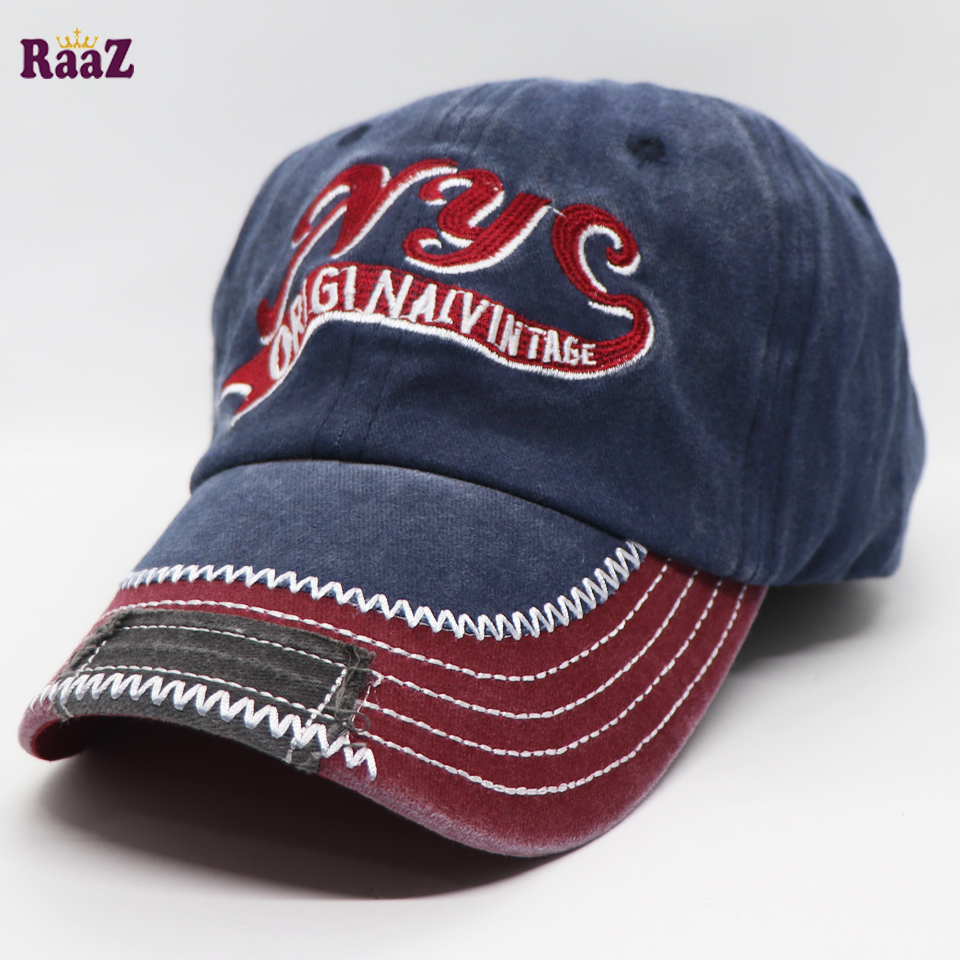 Picture of Ensemble Yourself - Premium Quality - Deep Blue NYC Vintage Retro Wash Baseball Cap - Modern - Choice Expression - Well Inspired & Crafted