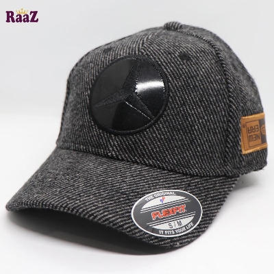Picture of Mercedes Black Leather Logo Wool Fabrics Premium Baseball Cap